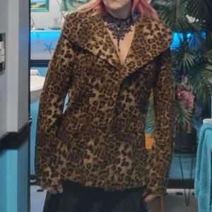 Leopard print lightweight button up jacket